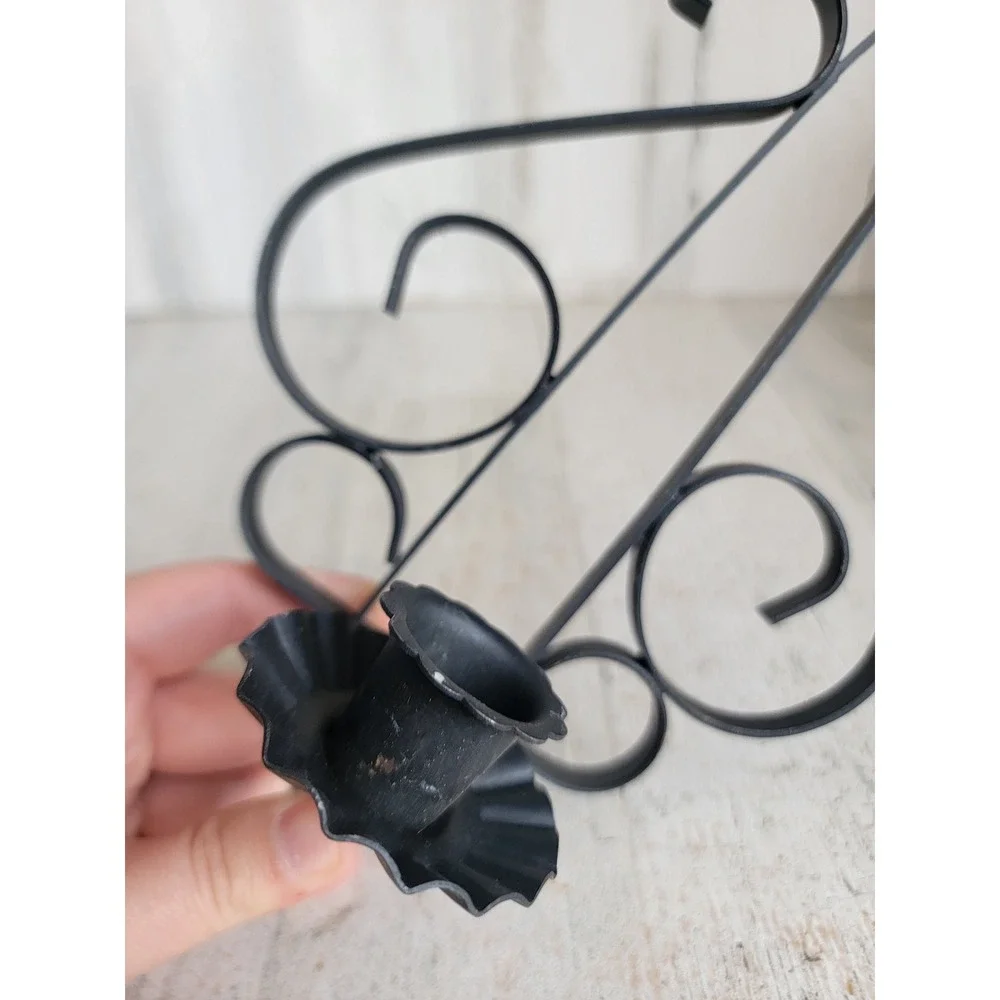 Hanging black candle stick holder wall home decor metal vintage Unique Home
